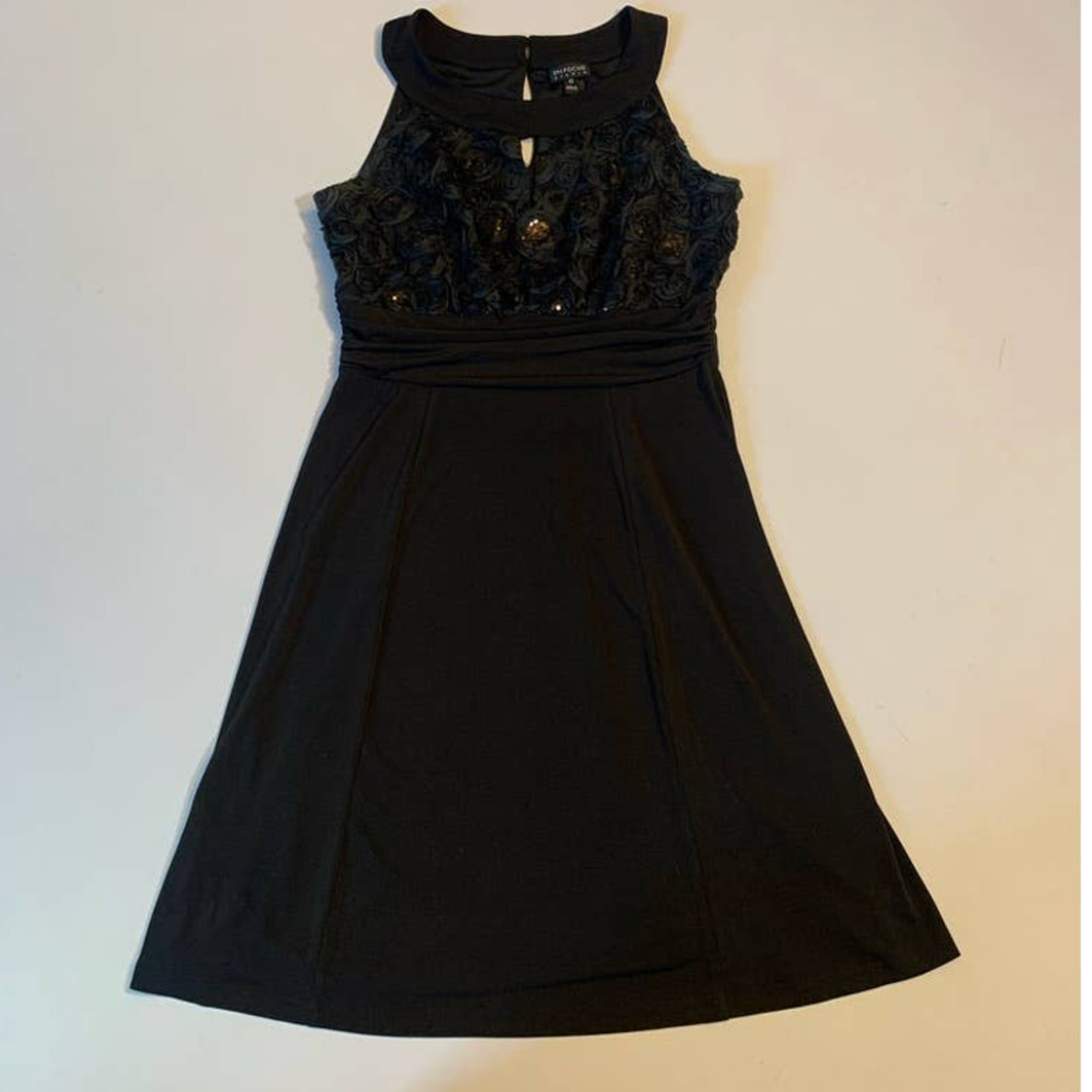 𝅺EN focus studio Black sequin top dress 10